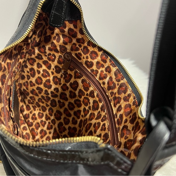 Brighton Black Nylon Crocodile Embossed Adjustable Strap Gold Accent Bag -- OS - Picture 11 of 11